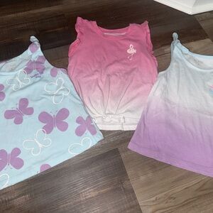 Girls Pink Ombre Knot Tank Top